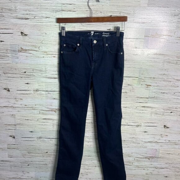 7 For All Mankind Blue Straight Leg Jeans size 25 - Picture 1 of 9